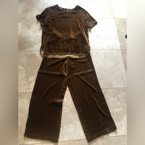 ALLSAINTS Golden Velvet Top+ matching pants US6 $470
